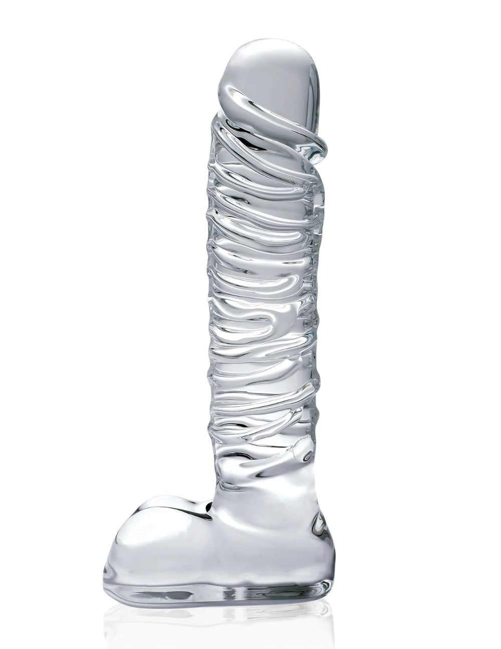 Icicles No. 63 8.5" Ribbed Glass Dildo