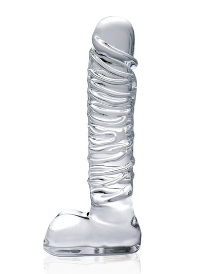 Icicles No. 63 8.5" Ribbed Glass Dildo