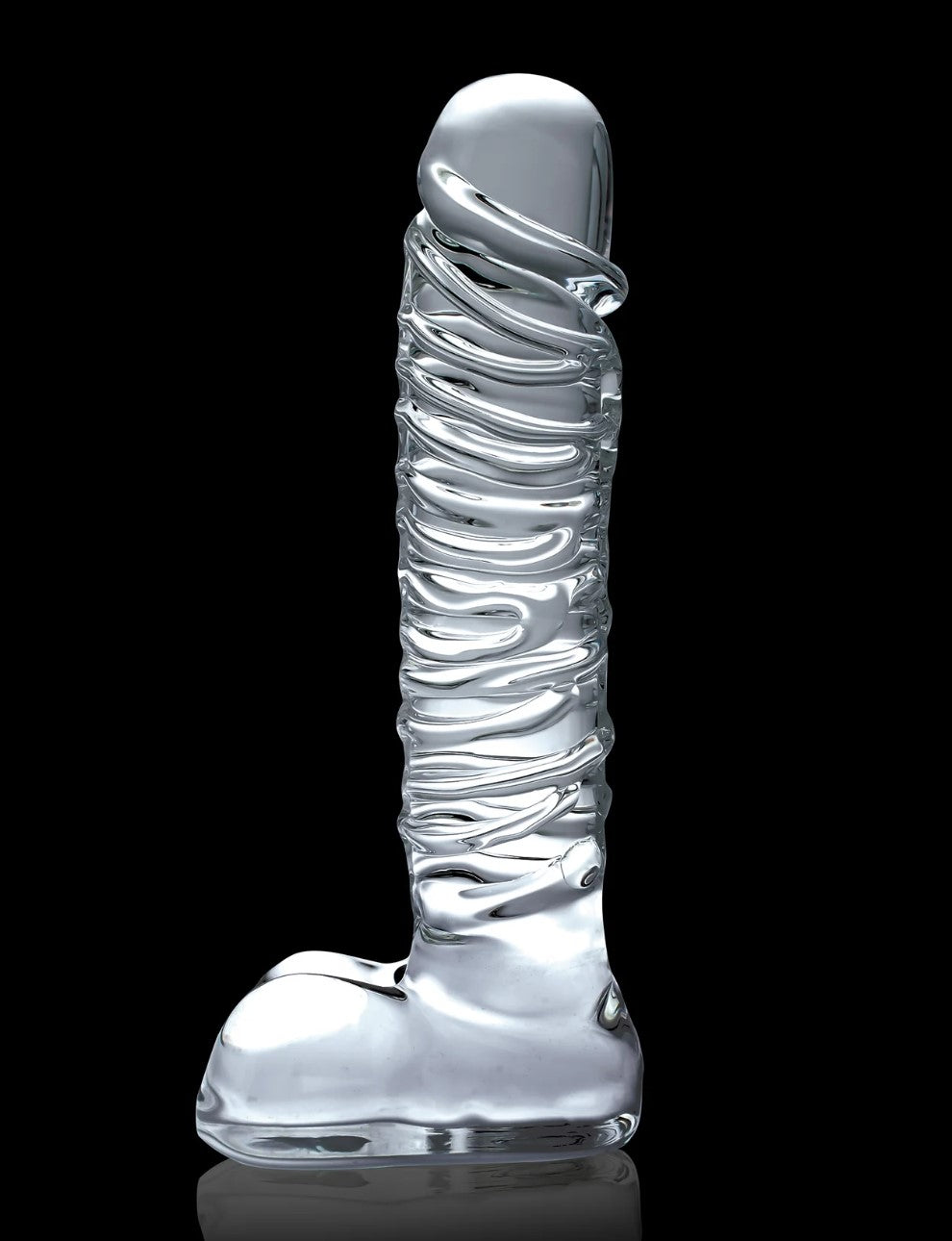 Icicles No. 63 8.5" Ribbed Glass Dildo