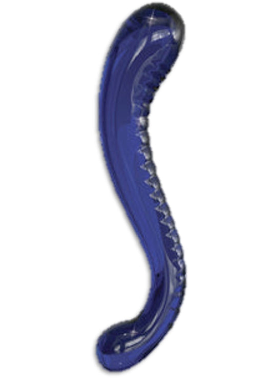 Icicles No. 70 6.5" Blue Dual-Ended Glass Dildo