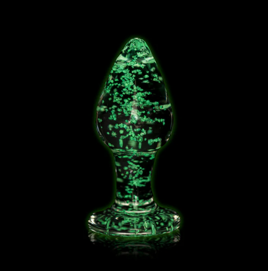 Ouch! 3.35" Glow-in-the-Dark Glass Anal Plug