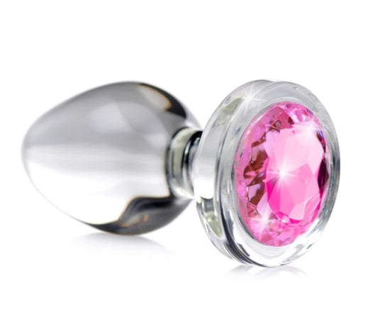 Booty Sparks Pink Gem Glass Anal Plug